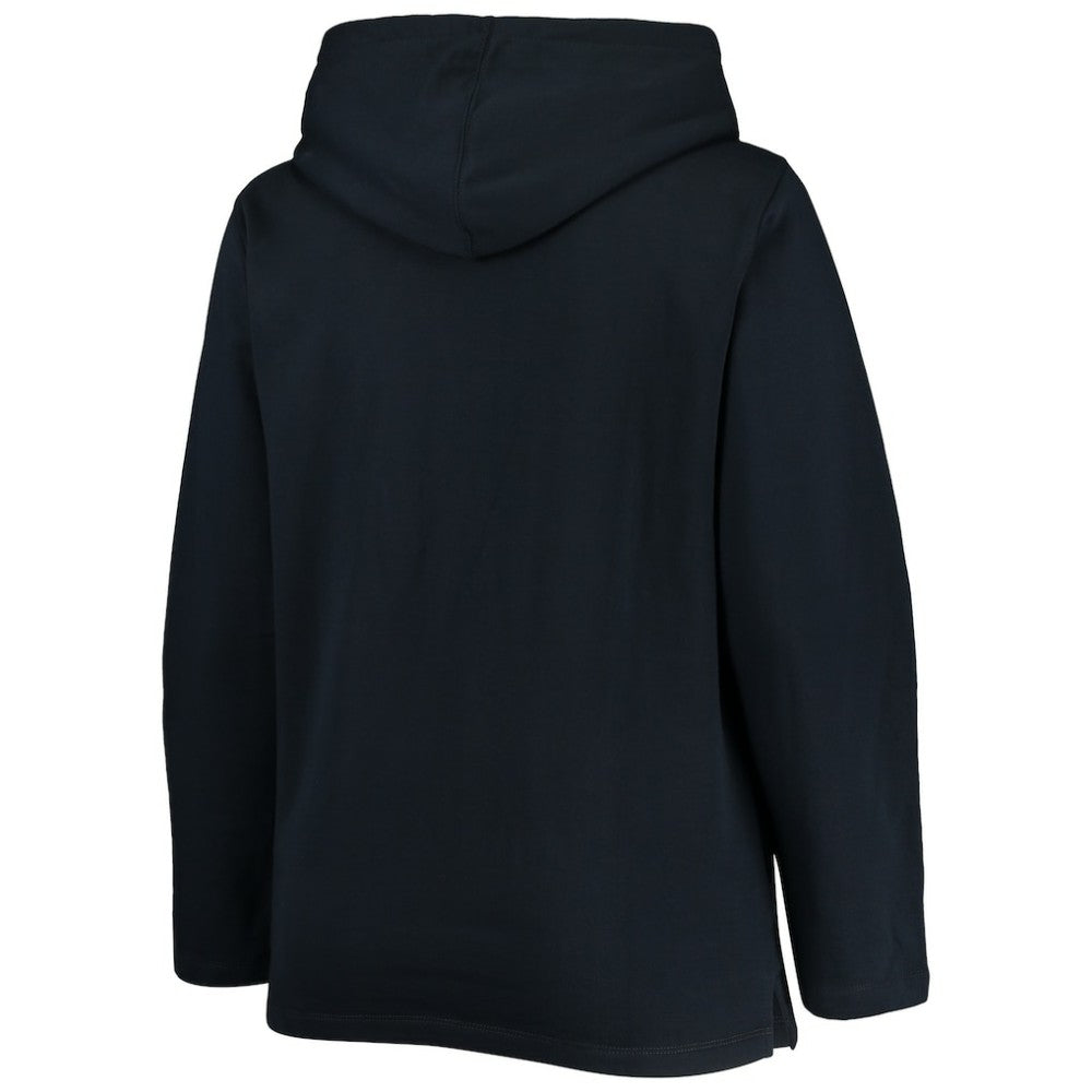New York Yankees Soft as a Grape Women's Plus Size Side Split Pullover Hoodie Navy