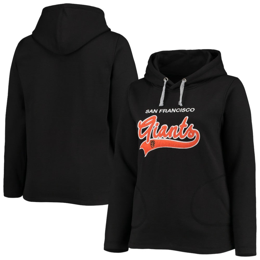 San Francisco Giants Soft as a Grape Women's Plus Size Side Split Pullover Hoodie Black