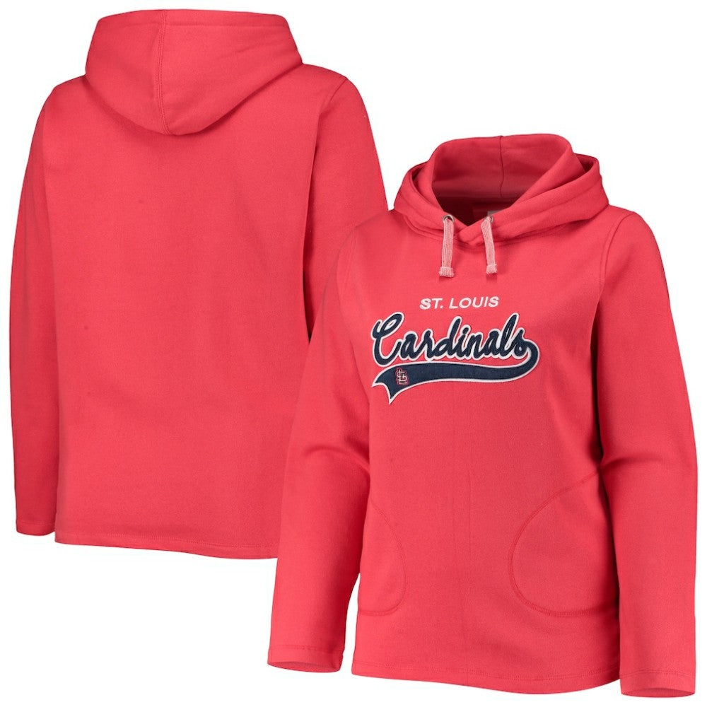 St. Louis Cardinals Soft as a Grape Women's Plus Size Side Split Pullover Hoodie Red