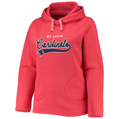 St. Louis Cardinals Soft as a Grape Women's Plus Size Side Split Pullover Hoodie Red