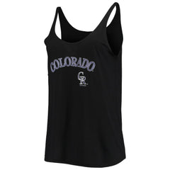 Colorado Rockies Soft as a Grape Women's Slouchy Tank Top Black