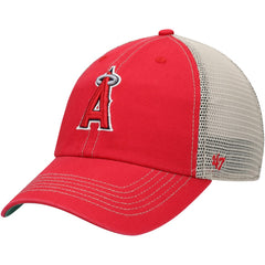 Los Angeles Angels Trawler Clean Up Trucker Snapback Hat Red | 47 brand