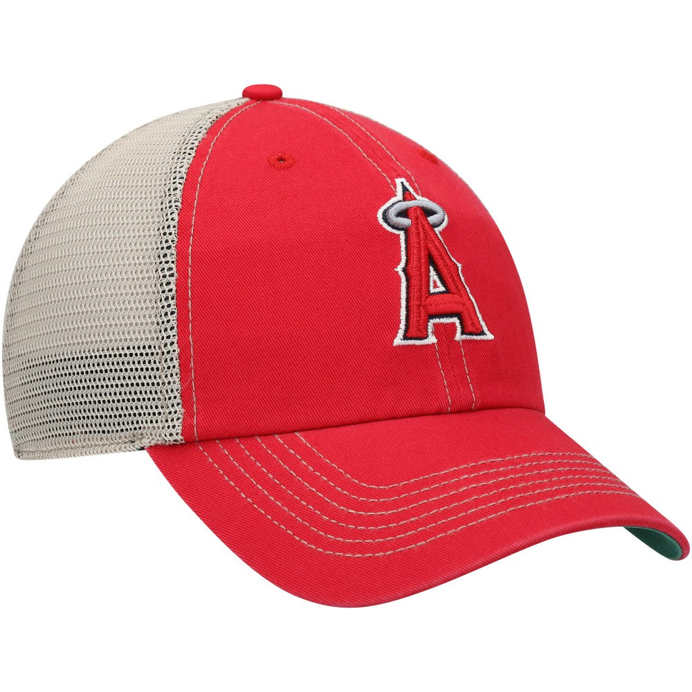 Los Angeles Angels Trawler Clean Up Trucker Snapback Hat Red | 47 brand