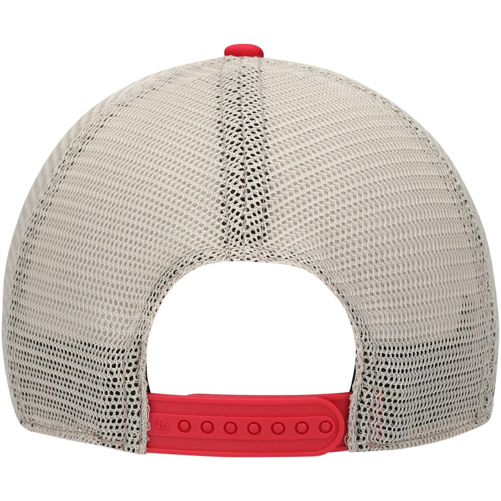 Los Angeles Angels Trawler Clean Up Trucker Snapback Hat Red | 47 brand