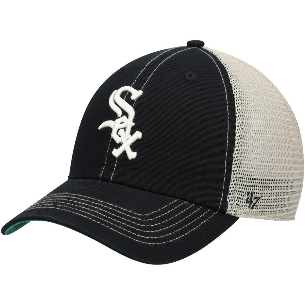 Chicago White Sox Trawler Clean Up Trucker Snapback Hat Black | 47 brand