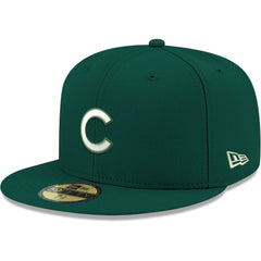 Chicago Cubs White Logo 59FIFTY Fitted Hat Green | New Era