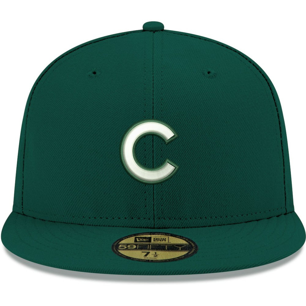 Chicago Cubs White Logo 59FIFTY Fitted Hat Green | New Era