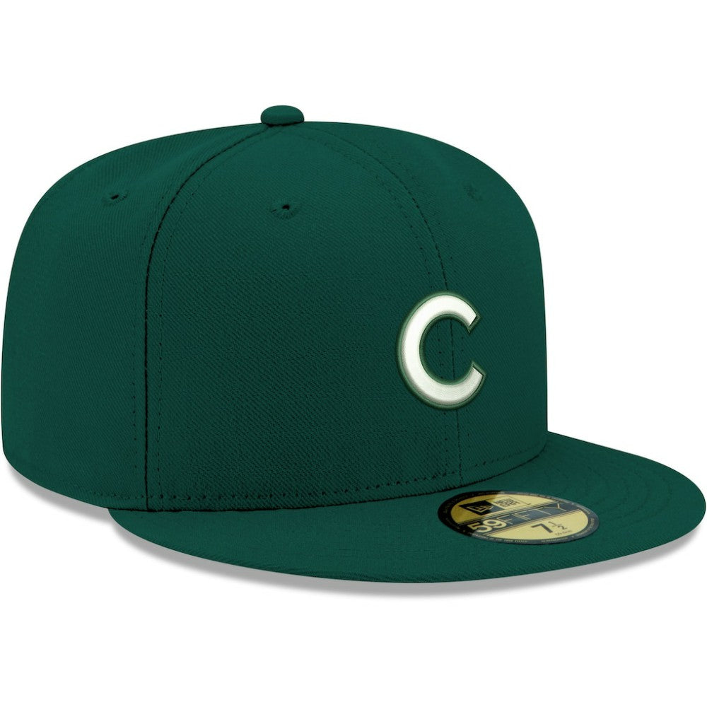 Chicago Cubs White Logo 59FIFTY Fitted Hat Green | New Era