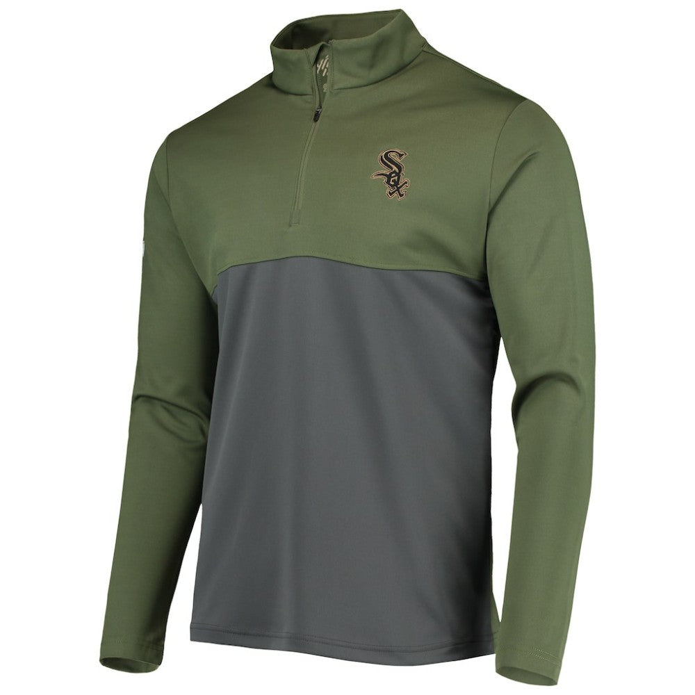 Chicago White Sox Levelwear Delta Pursue Quarter-Zip Jacket Olive