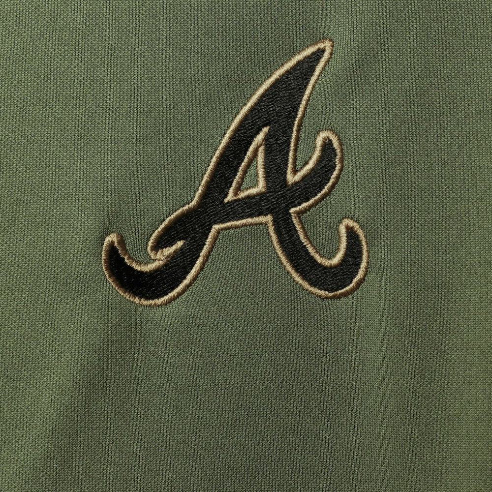 Atlanta Braves Levelwear Delta Pursue Quarter-Zip Jacket Olive