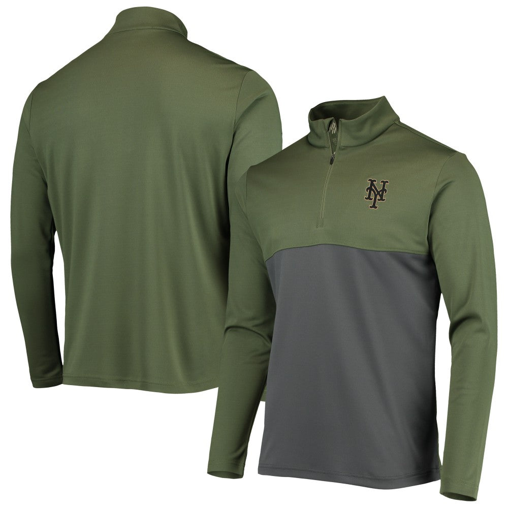 New York Mets Levelwear Delta Pursue Quarter-Zip Jacket Olive