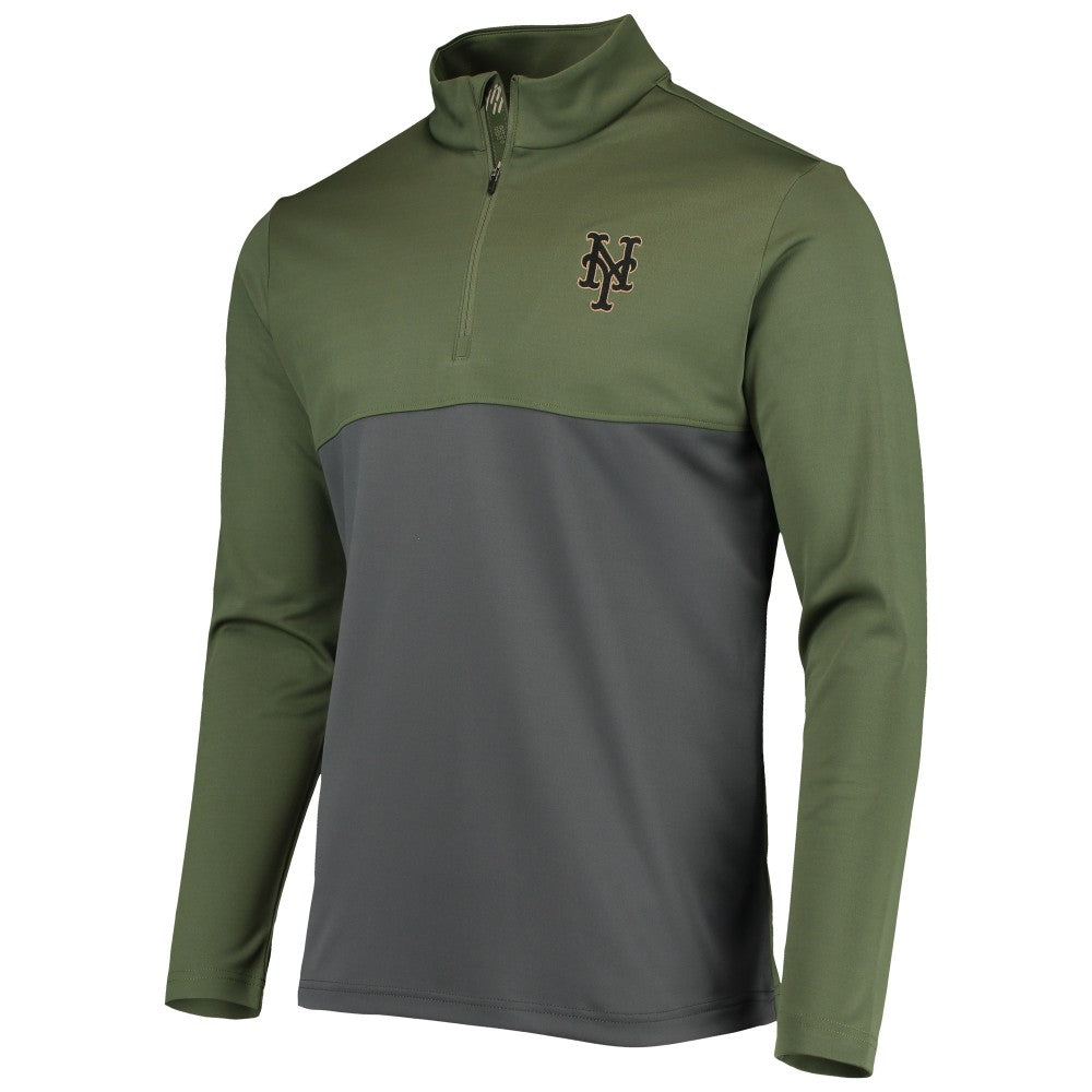 New York Mets Levelwear Delta Pursue Quarter-Zip Jacket Olive
