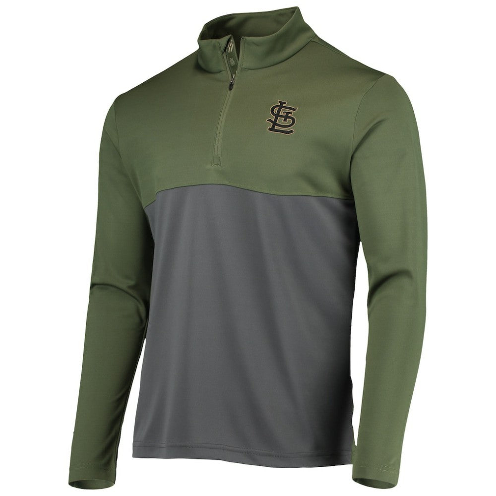 St. Louis Cardinals Levelwear Delta Pursue Quarter-Zip Jacket Olive