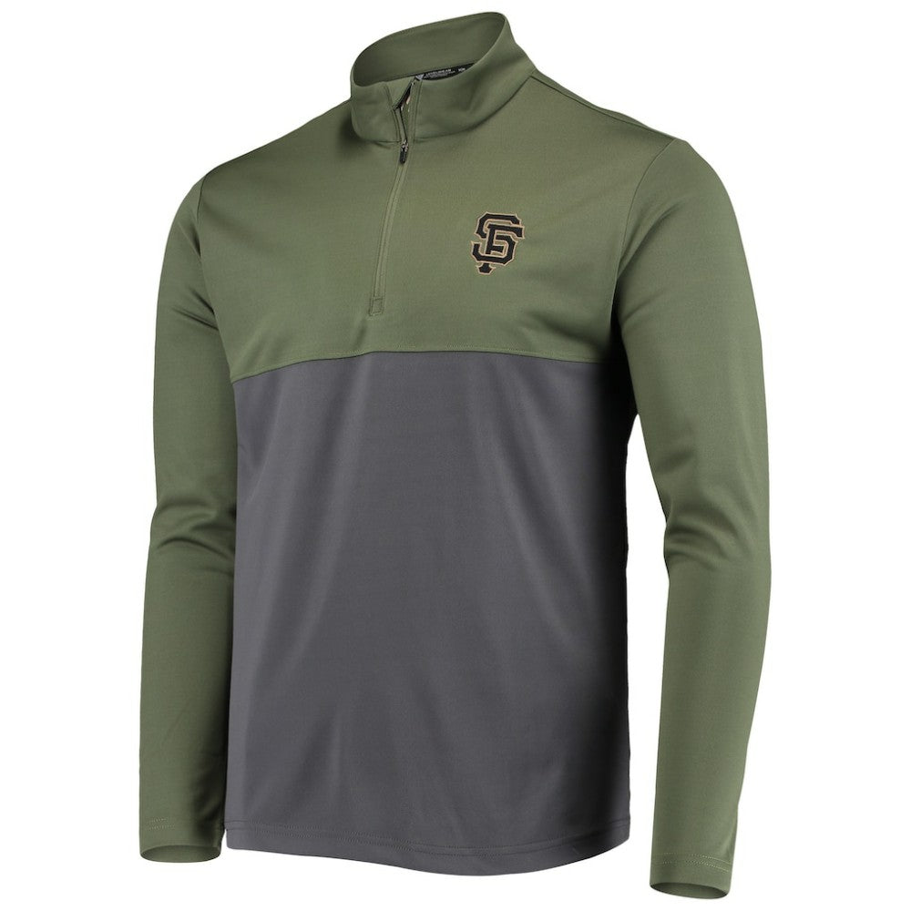 San Francisco Giants Levelwear Delta Pursue Quarter-Zip Jacket Olive