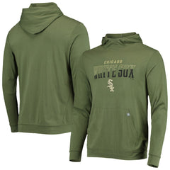 Chicago White Sox Levelwear Delta Thrive Tri-Blend Pullover Hoodie Olive
