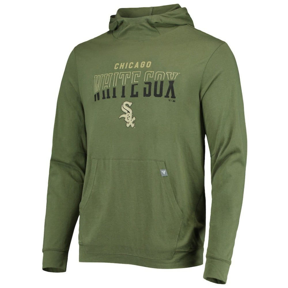 Chicago White Sox Levelwear Delta Thrive Tri-Blend Pullover Hoodie Olive
