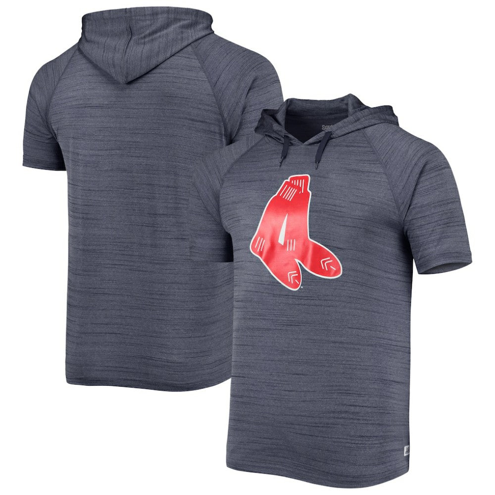 Boston Red Sox Stitches Space-Dye Raglan Hoodie T-Shirt Navy