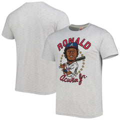 Ronald Acuna Jr. Atlanta Braves Homage Caricature Tri-Blend T-Shirt White