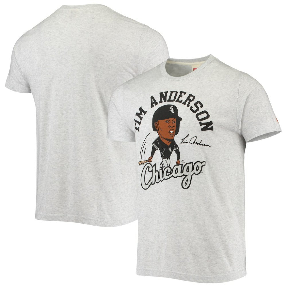 Tim Anderson Chicago White Sox Homage Caricature Tri-Blend T-Shirt Heathered Gray