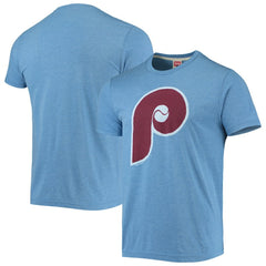 Philadelphia Phillies Homage Hand-Drawn Logo Tri-Blend T-Shirt Light Blue