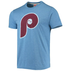 Philadelphia Phillies Homage Hand-Drawn Logo Tri-Blend T-Shirt Light Blue