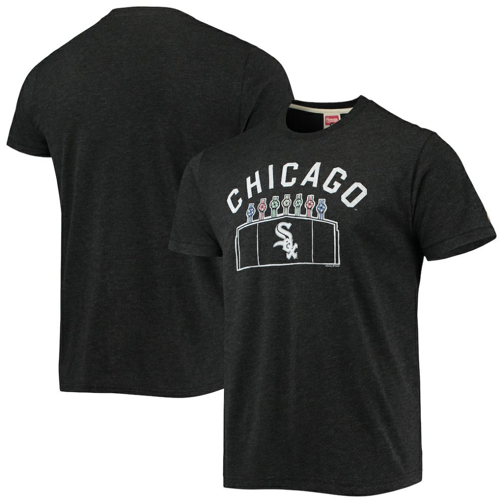 Chicago White Sox Homage Team Hyper Local Tri-Blend T-Shirt Charcoal