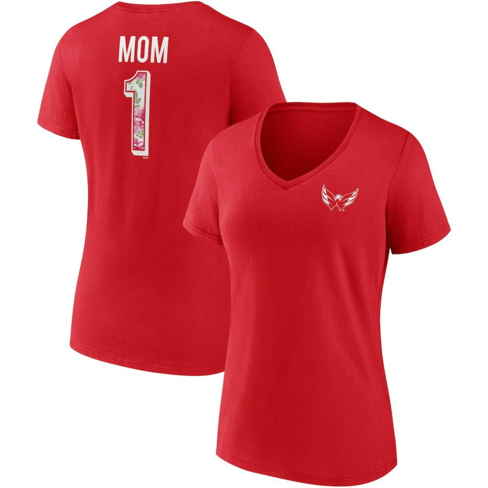 Washington Capitals Fanatics Women's Team Mother's Day V-Neck T-Shirt Red