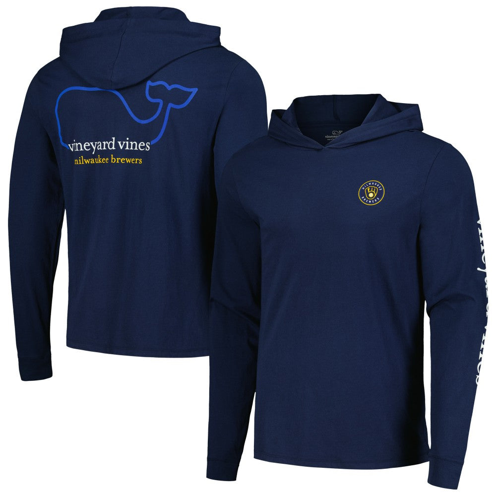 Milwaukee Brewers Vineyard Vines Long Sleeve Hoodie T-Shirt Navy