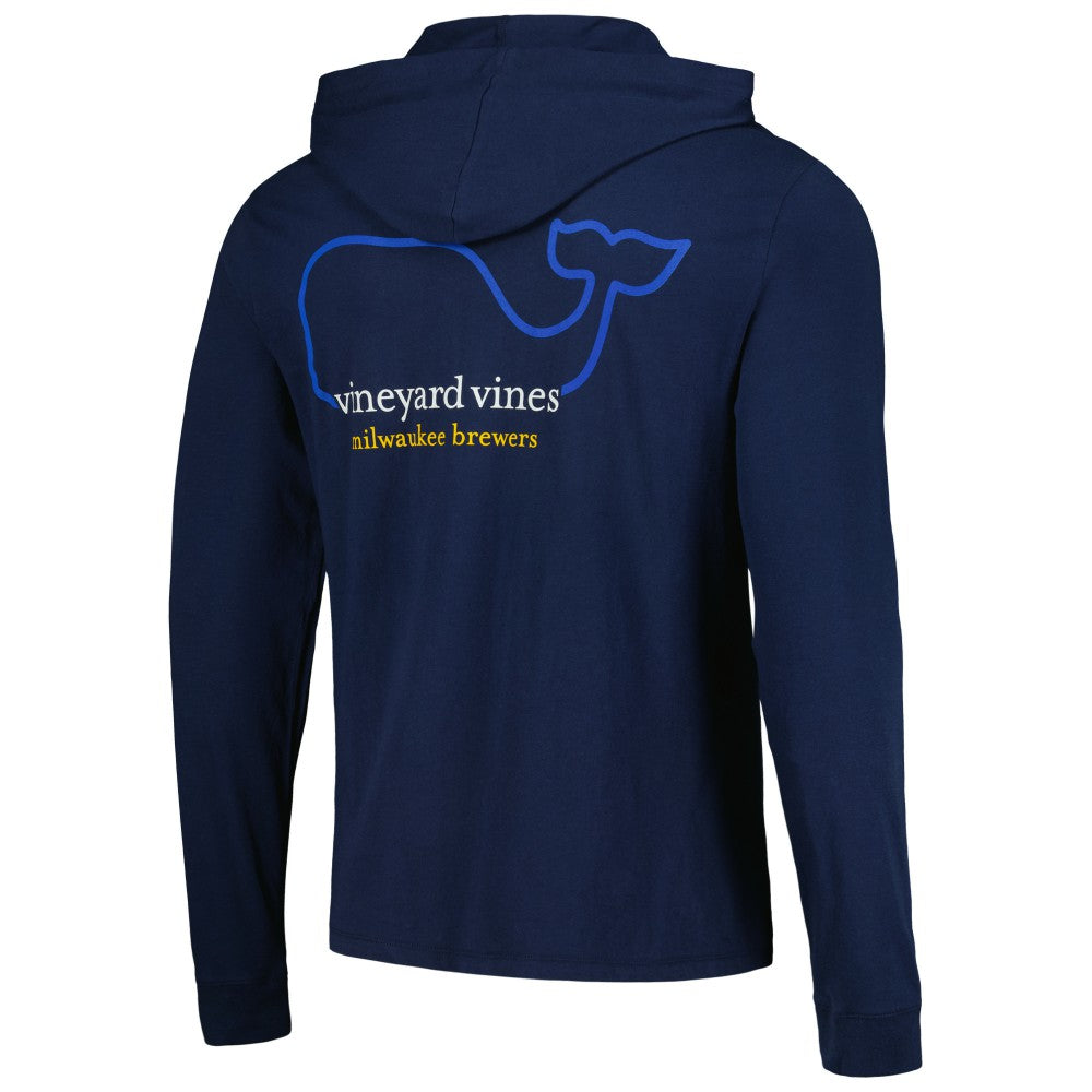 Milwaukee Brewers Vineyard Vines Long Sleeve Hoodie T-Shirt Navy