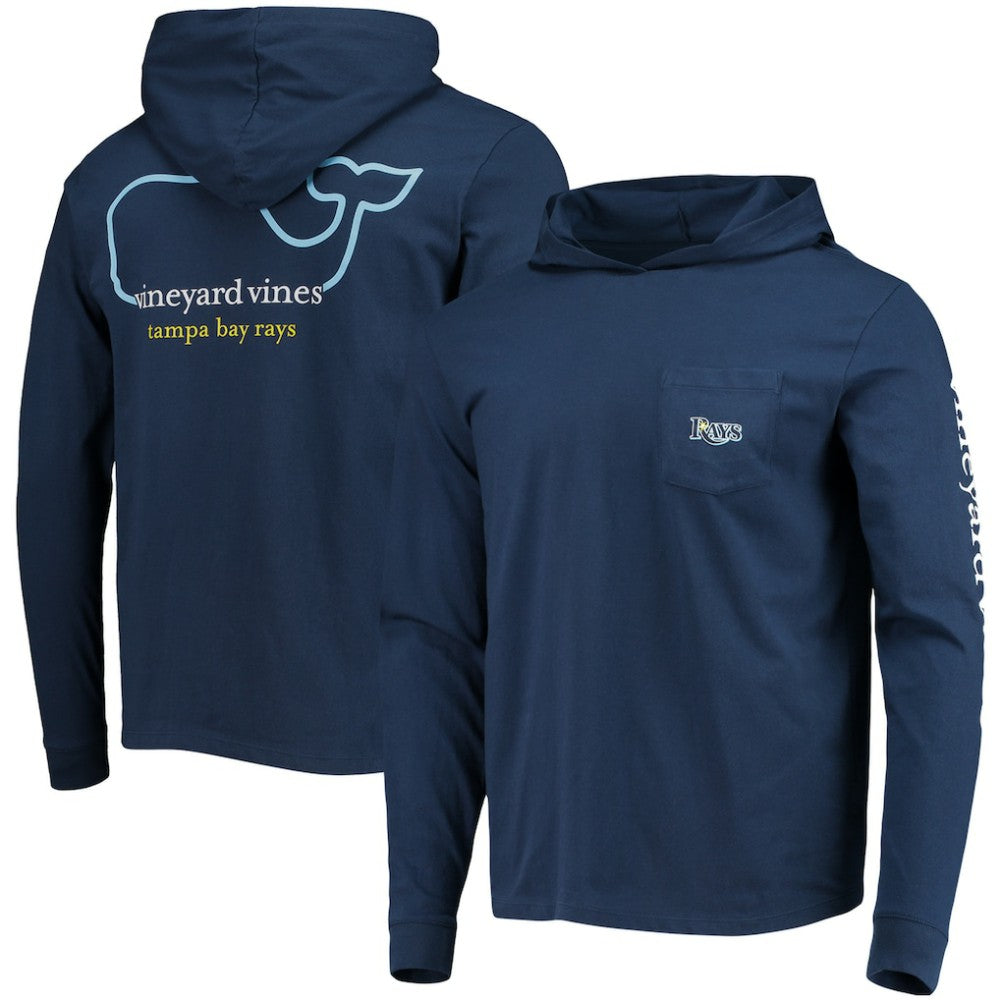 Tampa Bay Rays Vineyard Vines Long Sleeve Hoodie T-Shirt Navy
