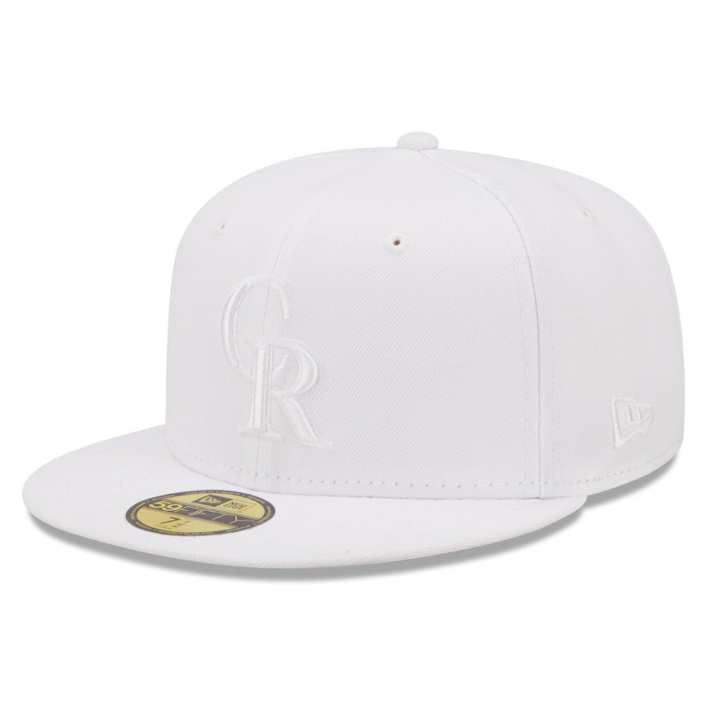Colorado Rockies White on White 59FIFTY Fitted Hat | New Era