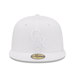 Colorado Rockies White on White 59FIFTY Fitted Hat | New Era