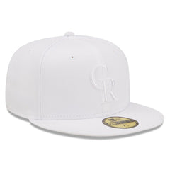 Colorado Rockies White on White 59FIFTY Fitted Hat | New Era