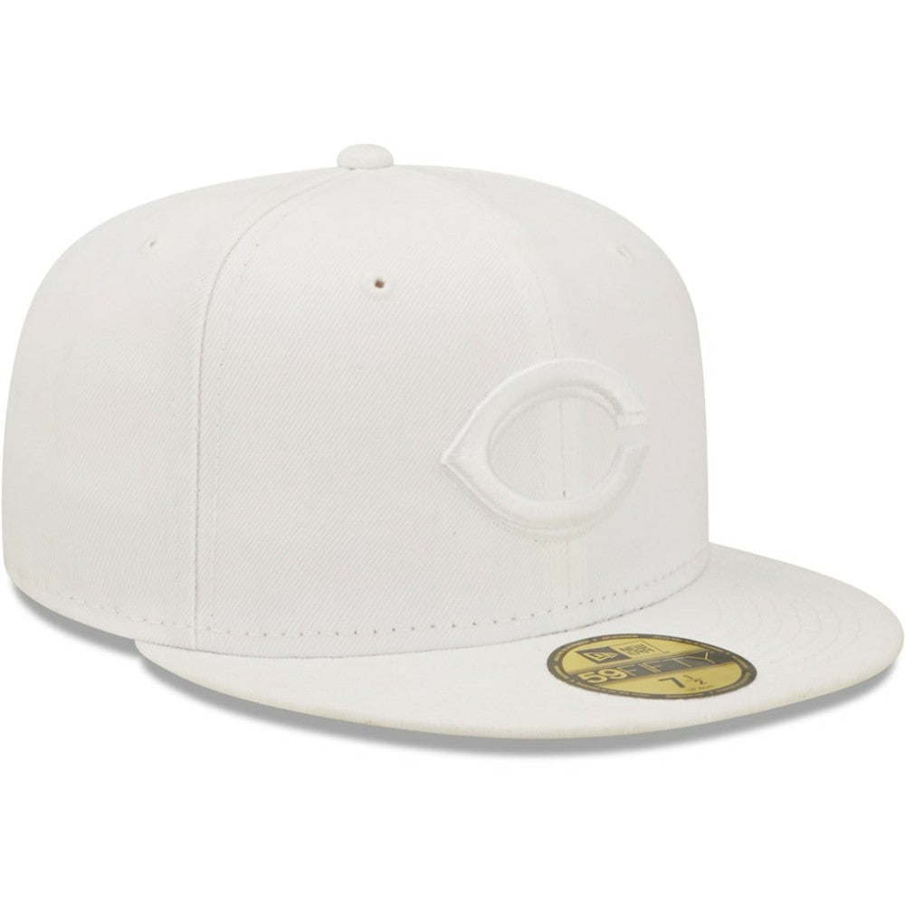 Cincinnati Reds White on White 59FIFTY Fitted Hat | New Era
