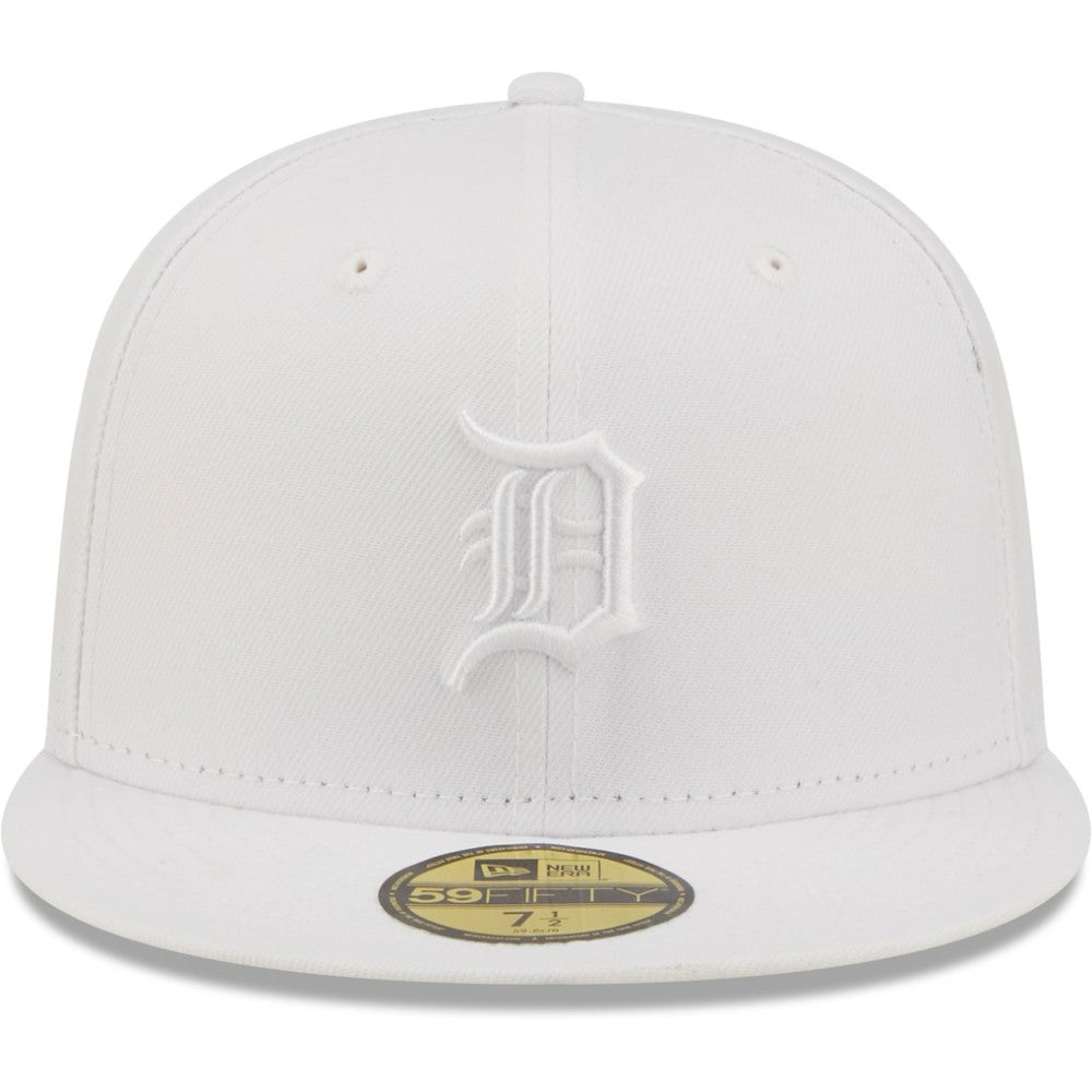 Detroit Tigers White on White 59FIFTY Fitted Hat | New Era