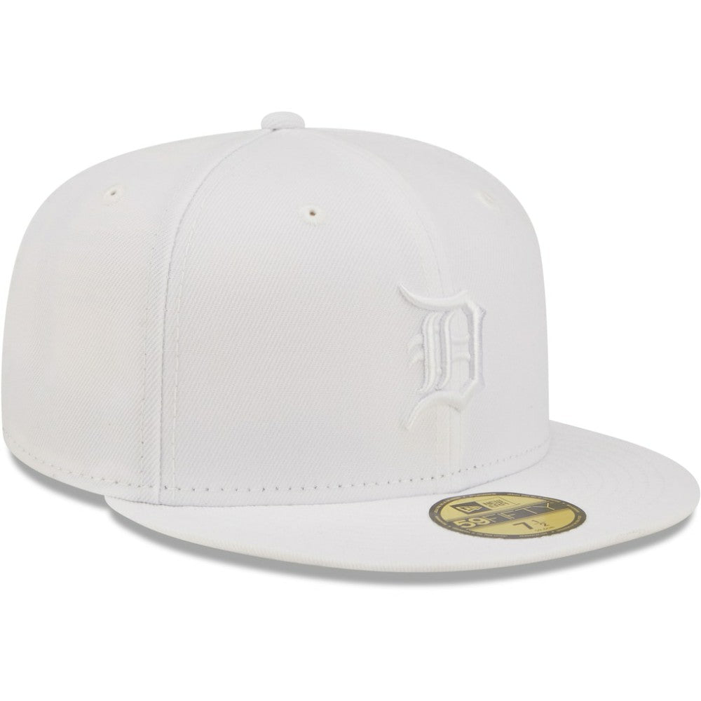 Detroit Tigers White on White 59FIFTY Fitted Hat | New Era