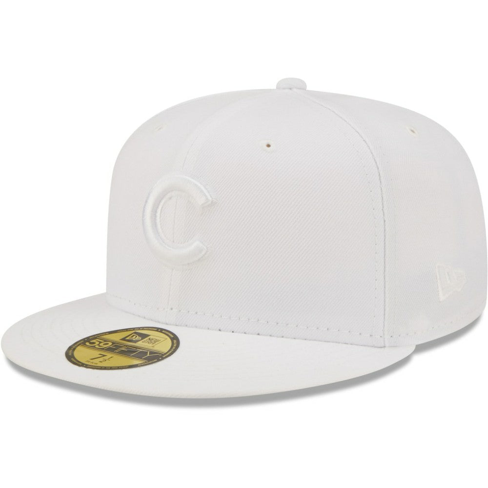 Chicago Cubs White on White 59FIFTY Fitted Hat | New Era