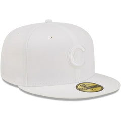 Chicago Cubs White on White 59FIFTY Fitted Hat | New Era