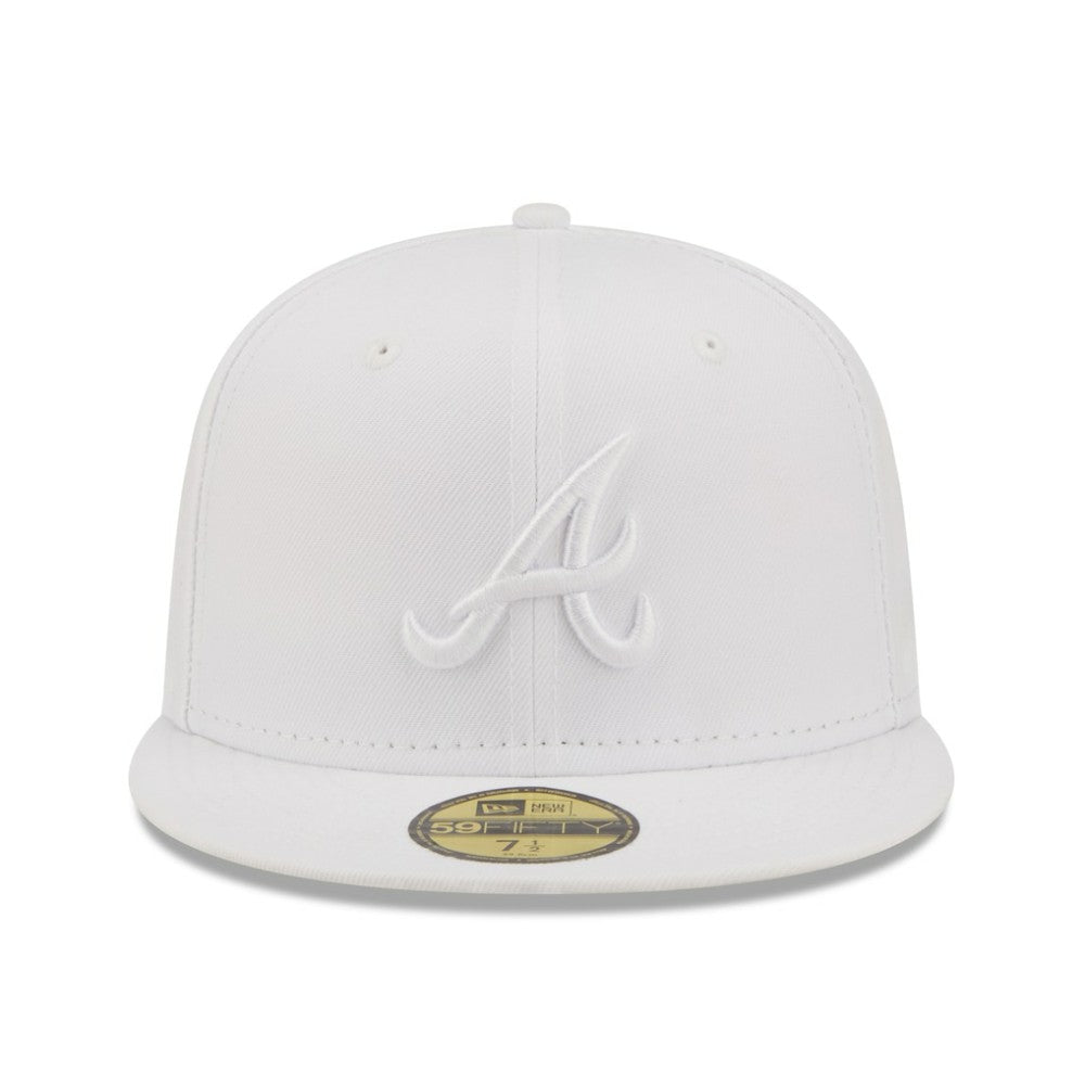 Atlanta Braves White on White 59FIFTY Fitted Hat | New Era