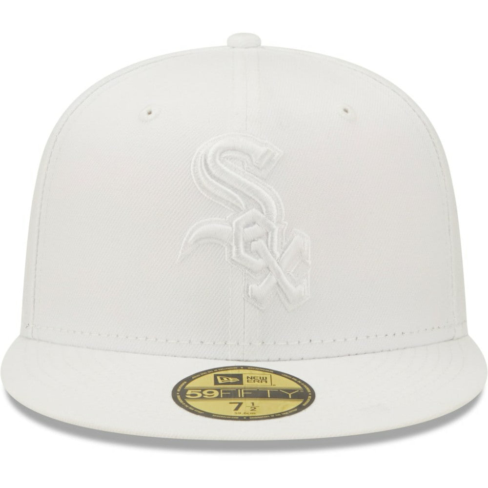 Chicago White Sox White on White 59FIFTY Fitted Hat | New Era