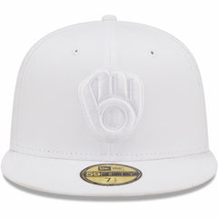 Milwaukee Brewers White on White 59FIFTY Fitted Hat | New Era