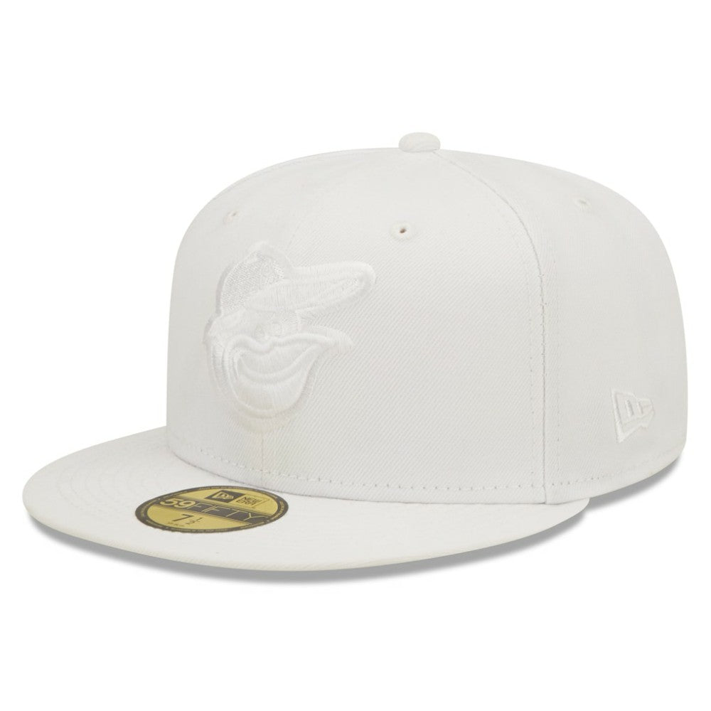 Baltimore Orioles White on White 59FIFTY Fitted Hat | New Era