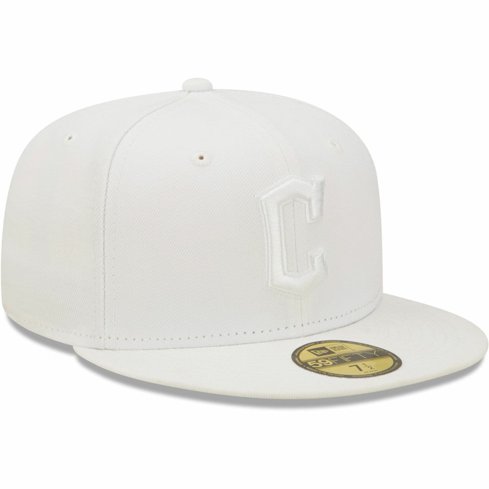 Cleveland Guardians White on White 59FIFTY Fitted Hat | New Era