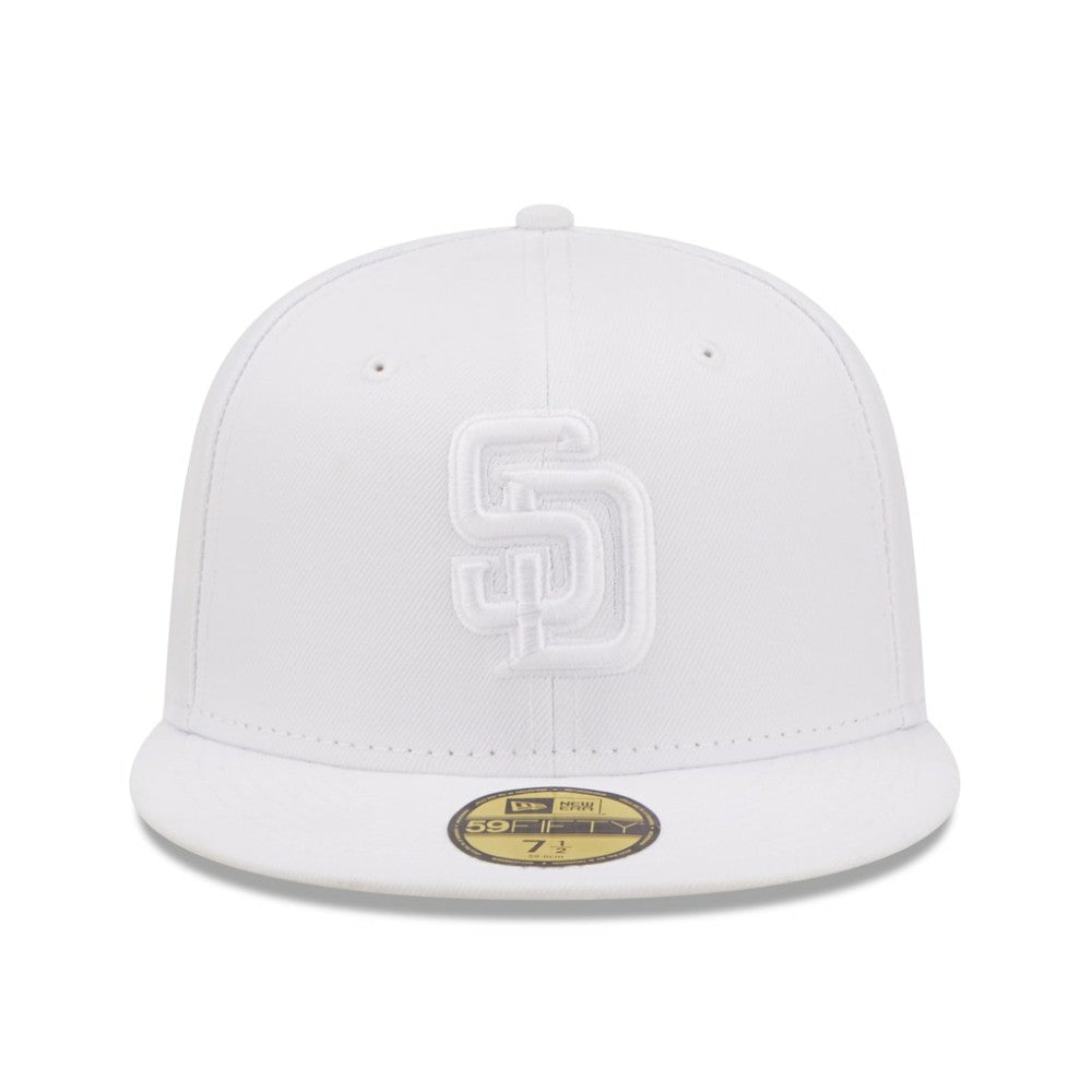 San Diego Padres White on White 59FIFTY Fitted Hat | New Era