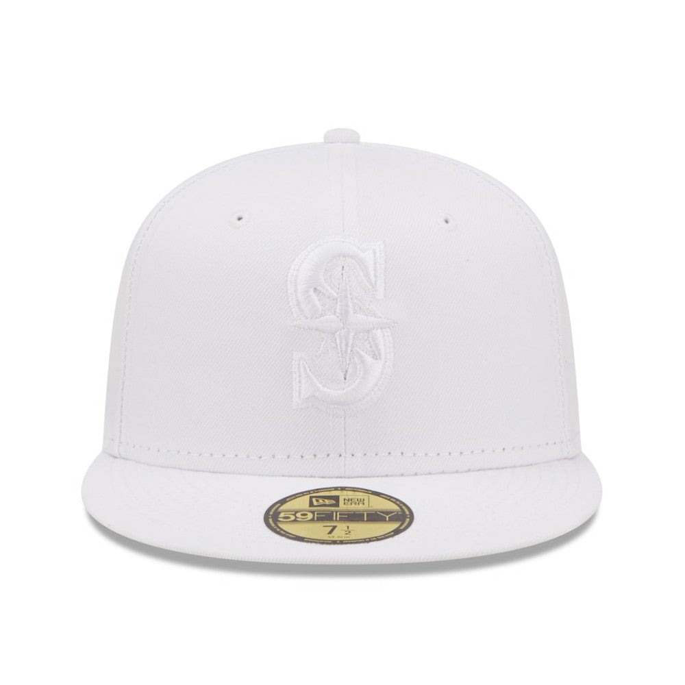 Seattle Mariners White on White 59FIFTY Fitted Hat | New Era