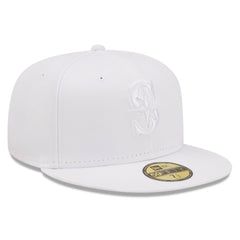 Seattle Mariners White on White 59FIFTY Fitted Hat | New Era