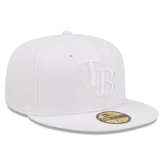 Tampa Bay Rays White on White 59FIFTY Fitted Hat | New Era
