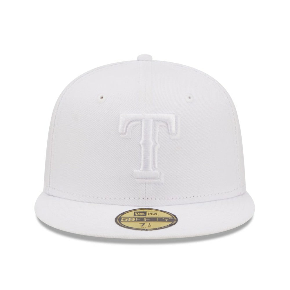 Texas Rangers White on White 59FIFTY Fitted Hat | New Era