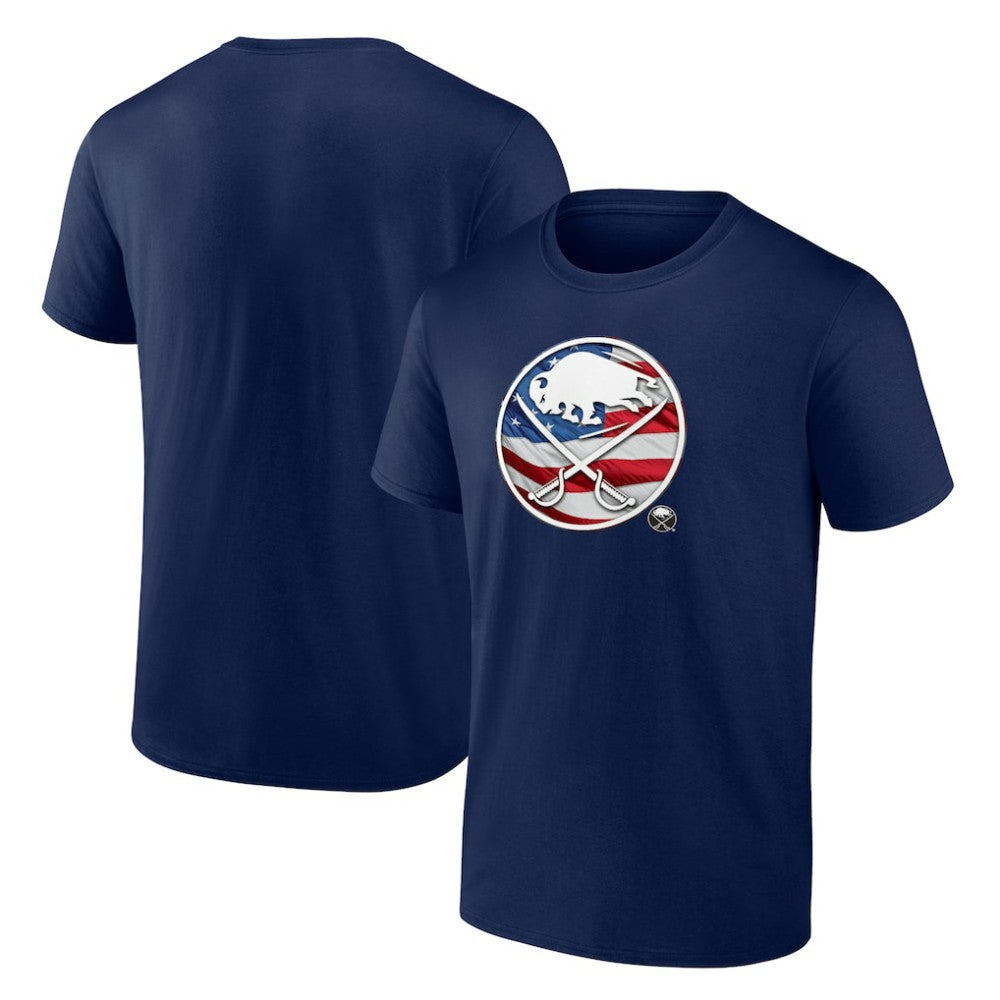 Buffalo Sabres Banner Wave Logo T-Shirt Navy