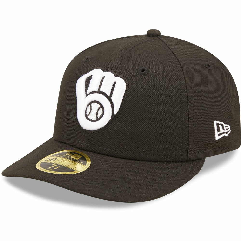 Milwaukee Brewers Black & White Low Profile 59FIFTY Fitted Hat | New Era